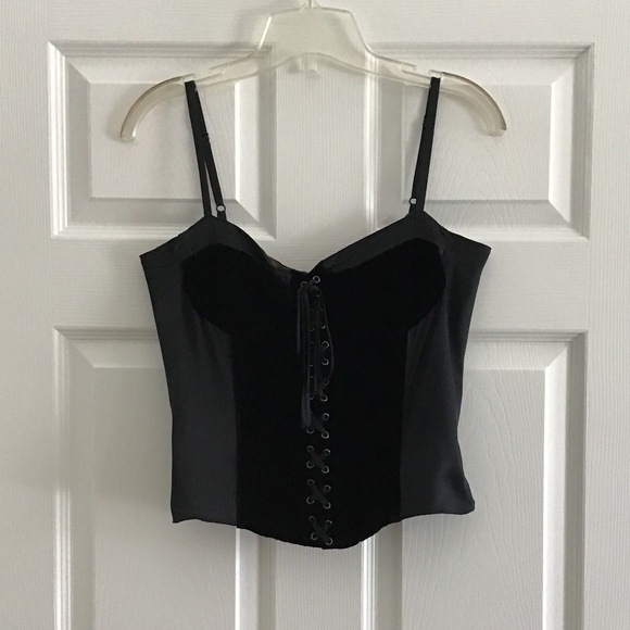 WD.NY Black silk/velvet bustier size 8 - Picture 6 of 6